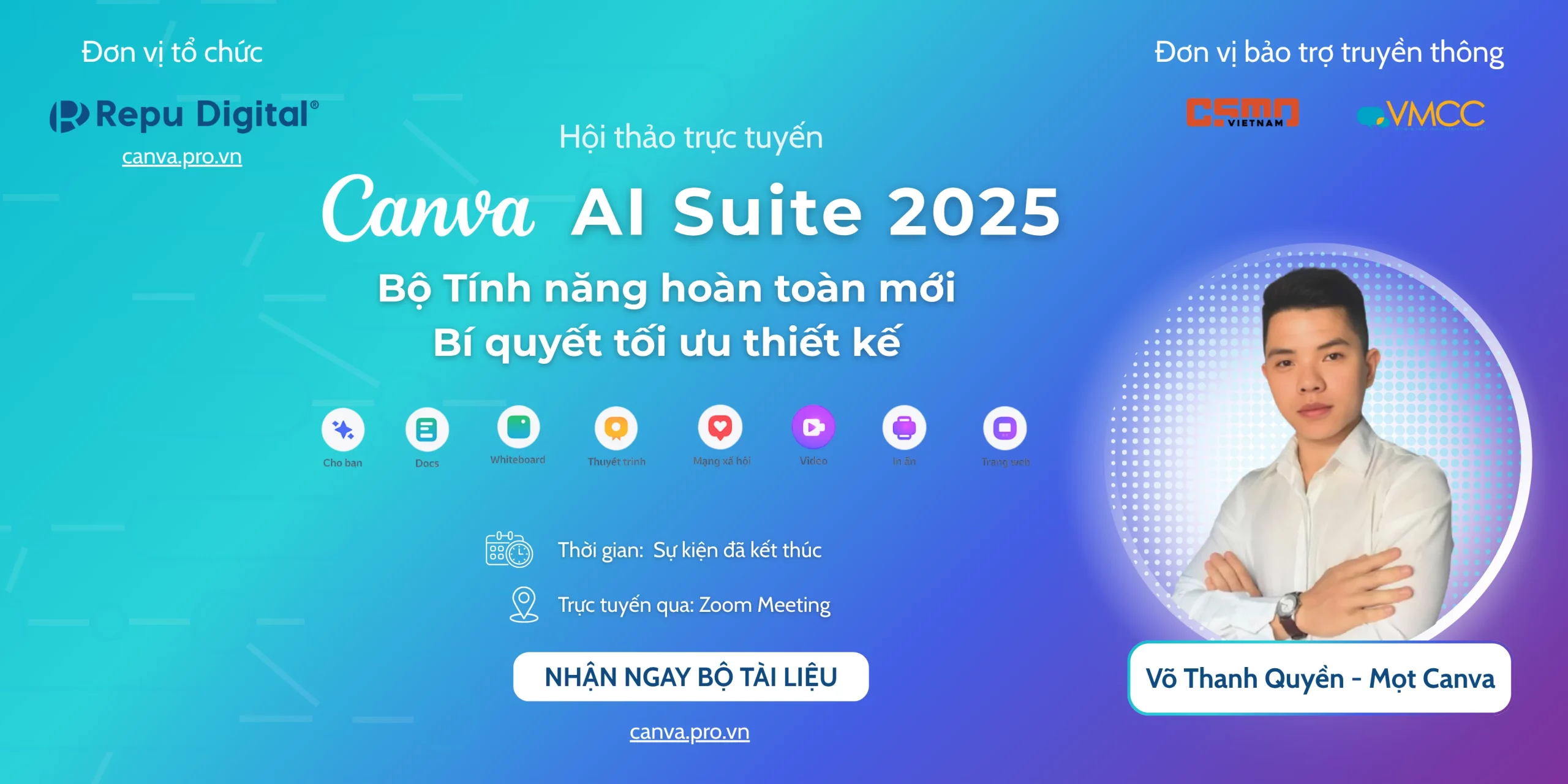 Repu Digital tổ chức thành công sự kiện  trực tuyến ” Canva AI Suite 2025: Bộ tính năng hoàn toàn mới & Bí quyết tối ưu thiết kế”